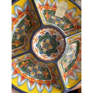 15” inches Artesian De Luxe Melamine Chip Dip Veggie Tray